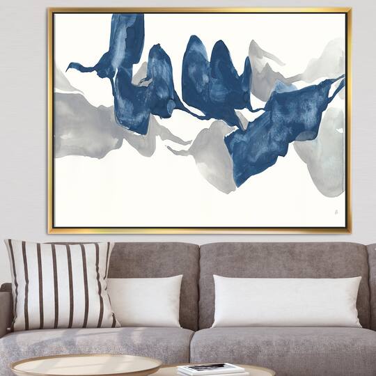 Designart - Gouache Sapphire on Gray
